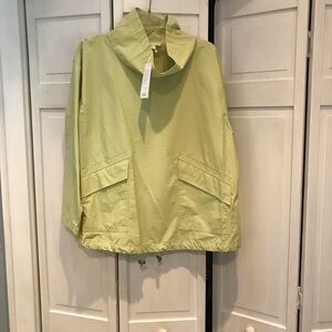 Eileen Fisher NWT Cotton/ nylon Lime green Pullover w/ drawstring.- M